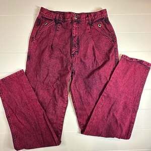 Vintage Wrangler Red Acid Wash High-Waisted Denim Jeans
